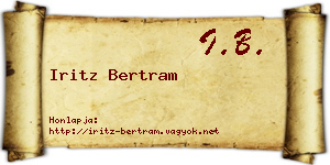 Iritz Bertram névjegykártya